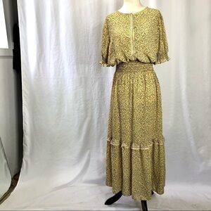 NWT Max Studio yellow cottagecore floral dress M